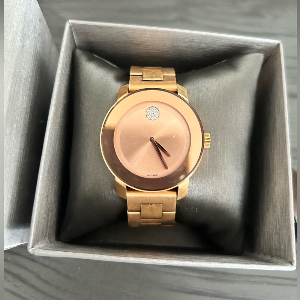 Movado Bold Rose gold crystal watch
